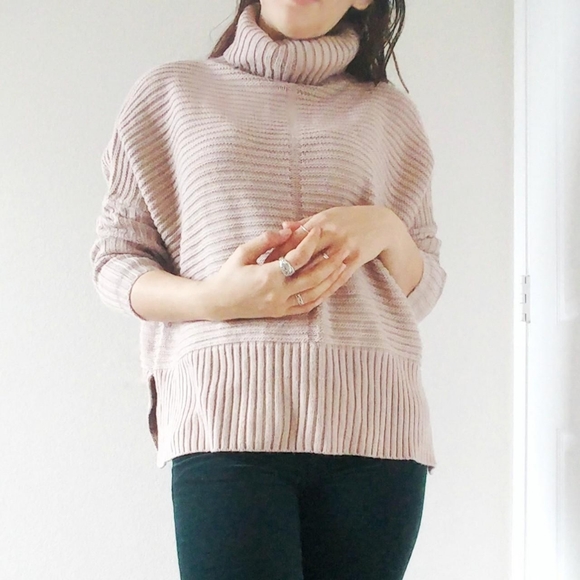 Tan Ribbed Turtleneck - Picture 3 of 4